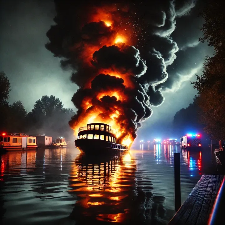 🔥“TERROR ON THE WATER: TWO TRAPPED INSIDE BURNING BOAT—NO ONE SAW IT COMING” 🔥